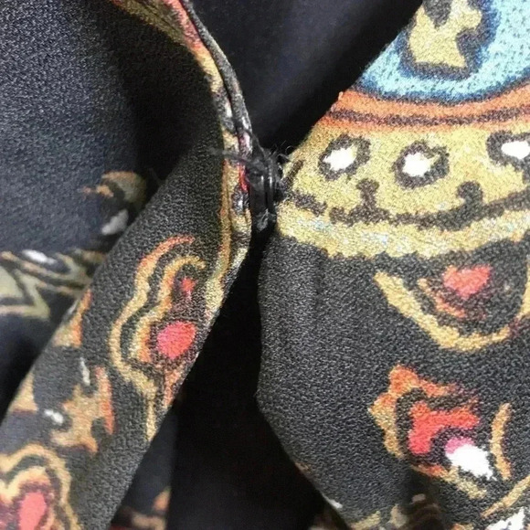 Free People Multi Print Boho Midi Dress Party Casual Paisley Print Size S - Picture 6 of 8